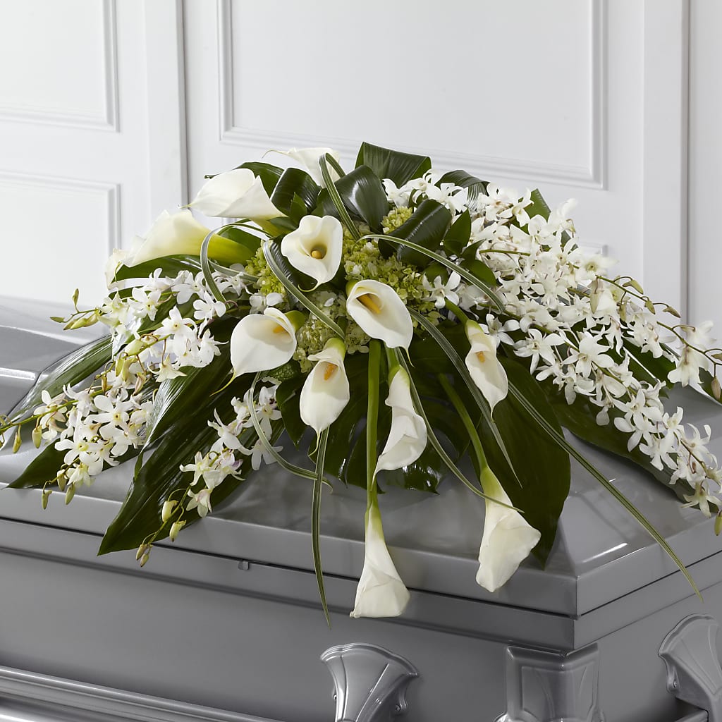 Angel Wings Casket Spray – PIKE CREEK FLOWERS & GIFTS, Wilmington DE