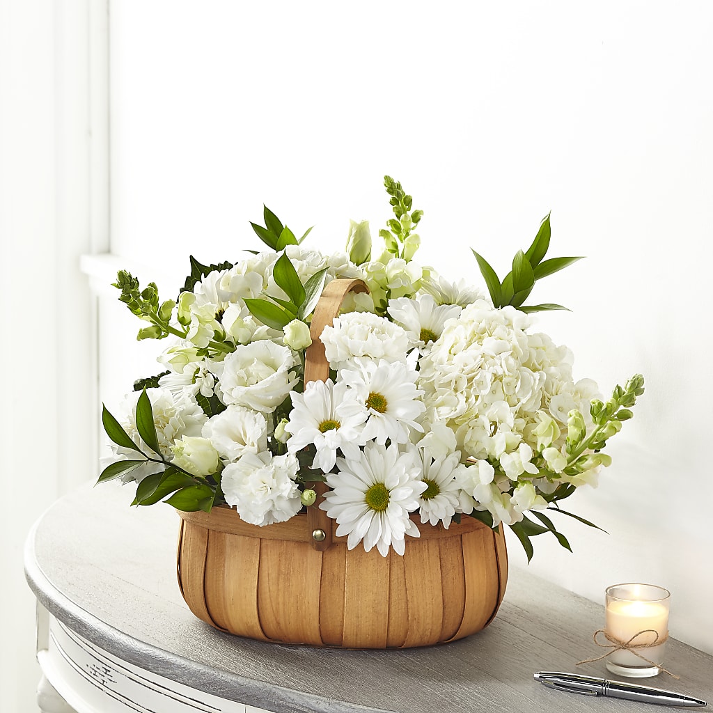 Pure Ivory Basket – PIKE CREEK FLOWERS & GIFTS, Wilmington DE
