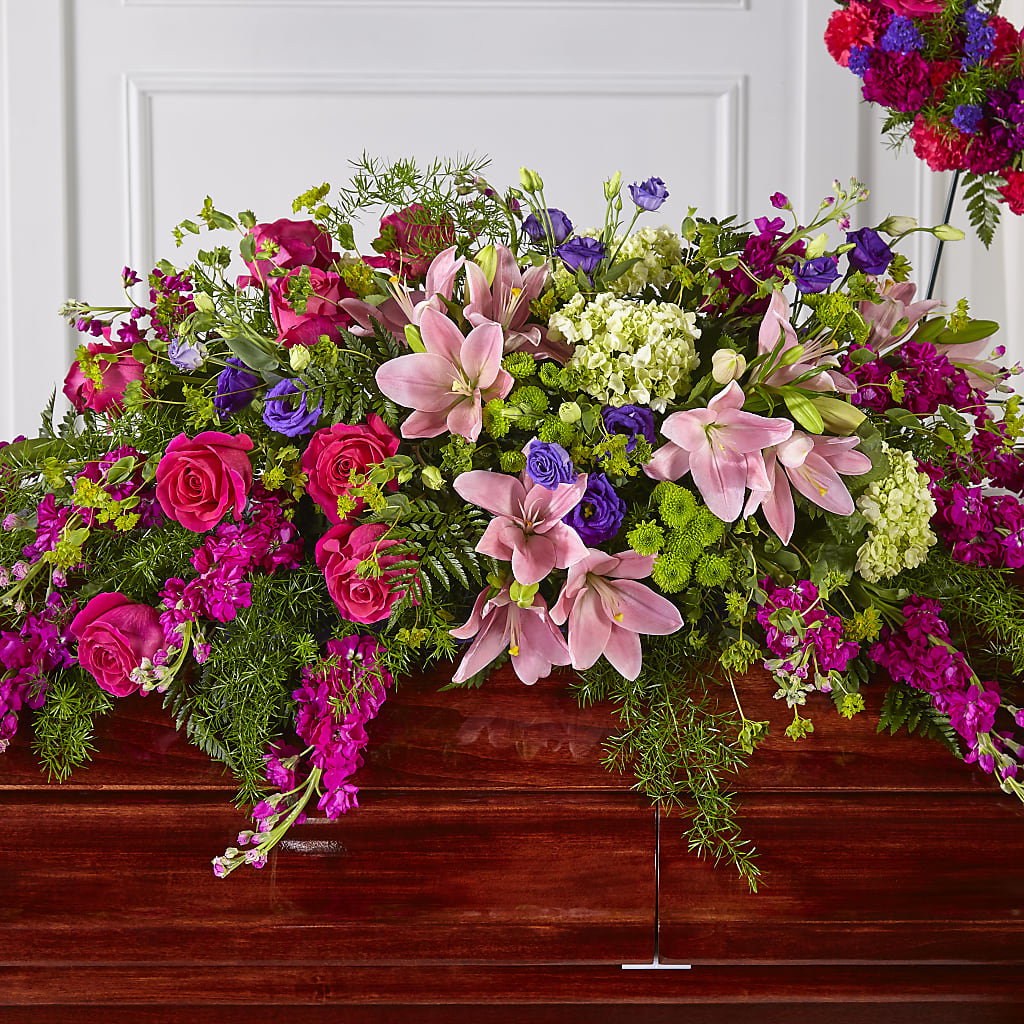 Radiant Tribute Casket Spray – PIKE CREEK FLOWERS & GIFTS, Wilmington DE