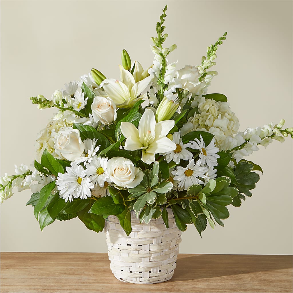 Ivory Elegance Floral Basket – PIKE CREEK FLOWERS & GIFTS, Wilmington DE