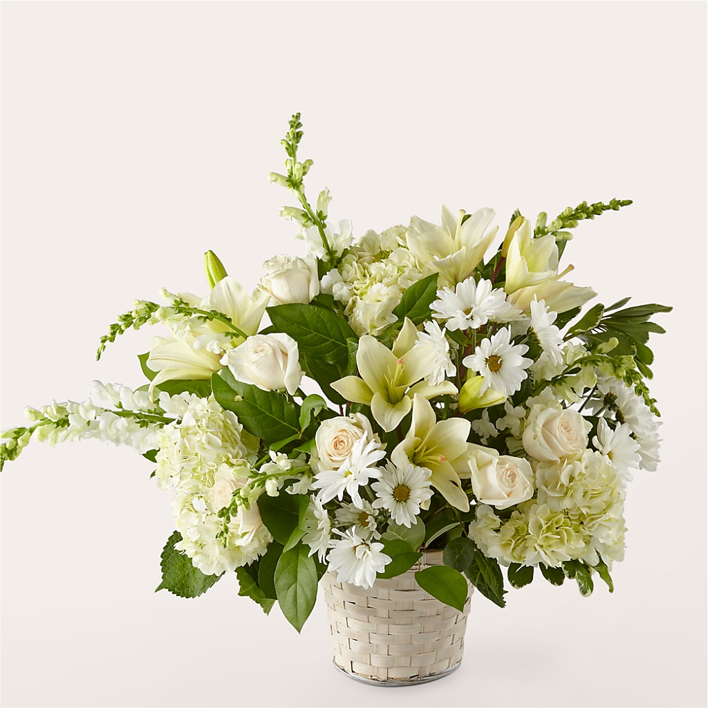 Ivory Elegance Floral Basket – PIKE CREEK FLOWERS & GIFTS, Wilmington DE