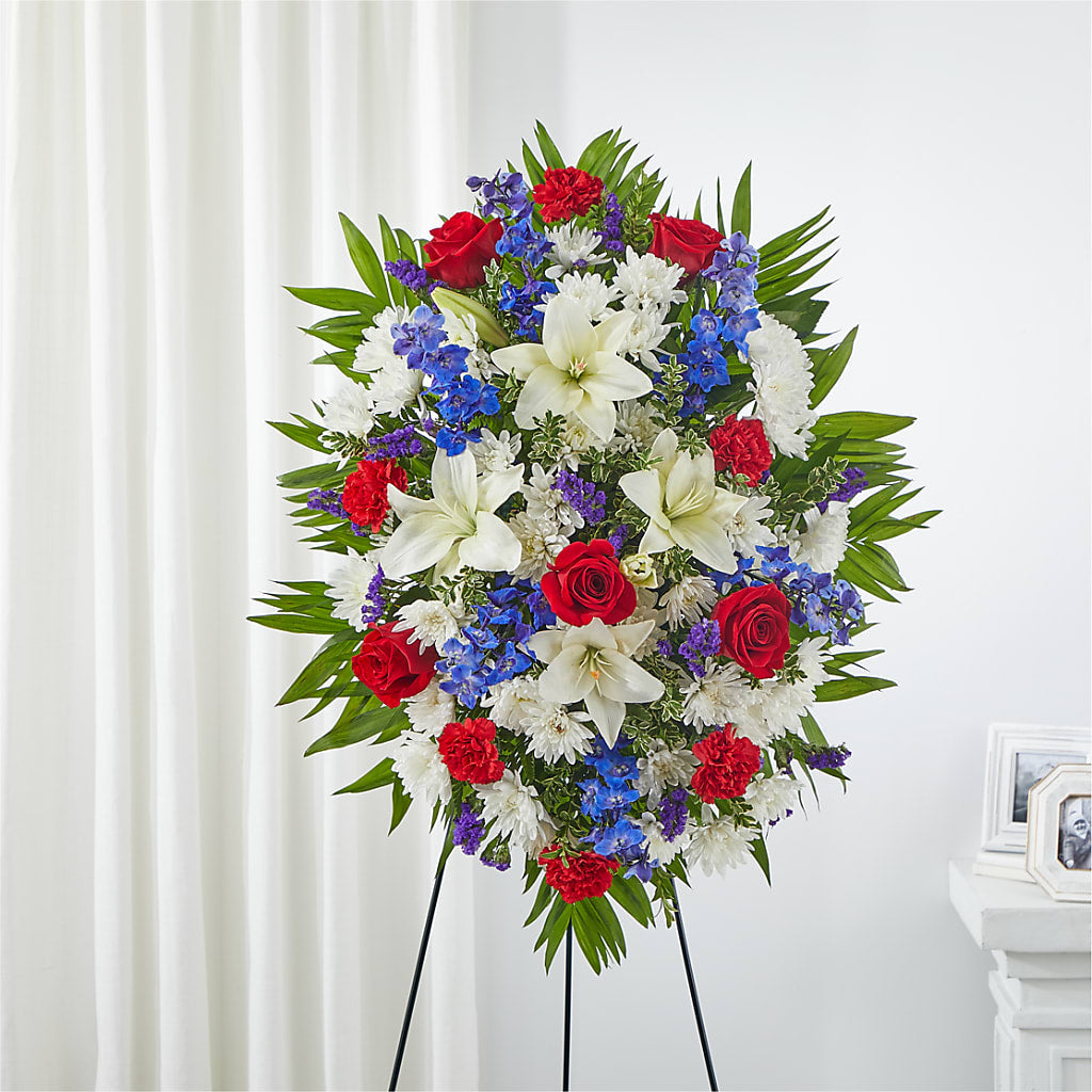 Cherished Service Standing Spray – PIKE CREEK FLOWERS & GIFTS, Wilmington DE