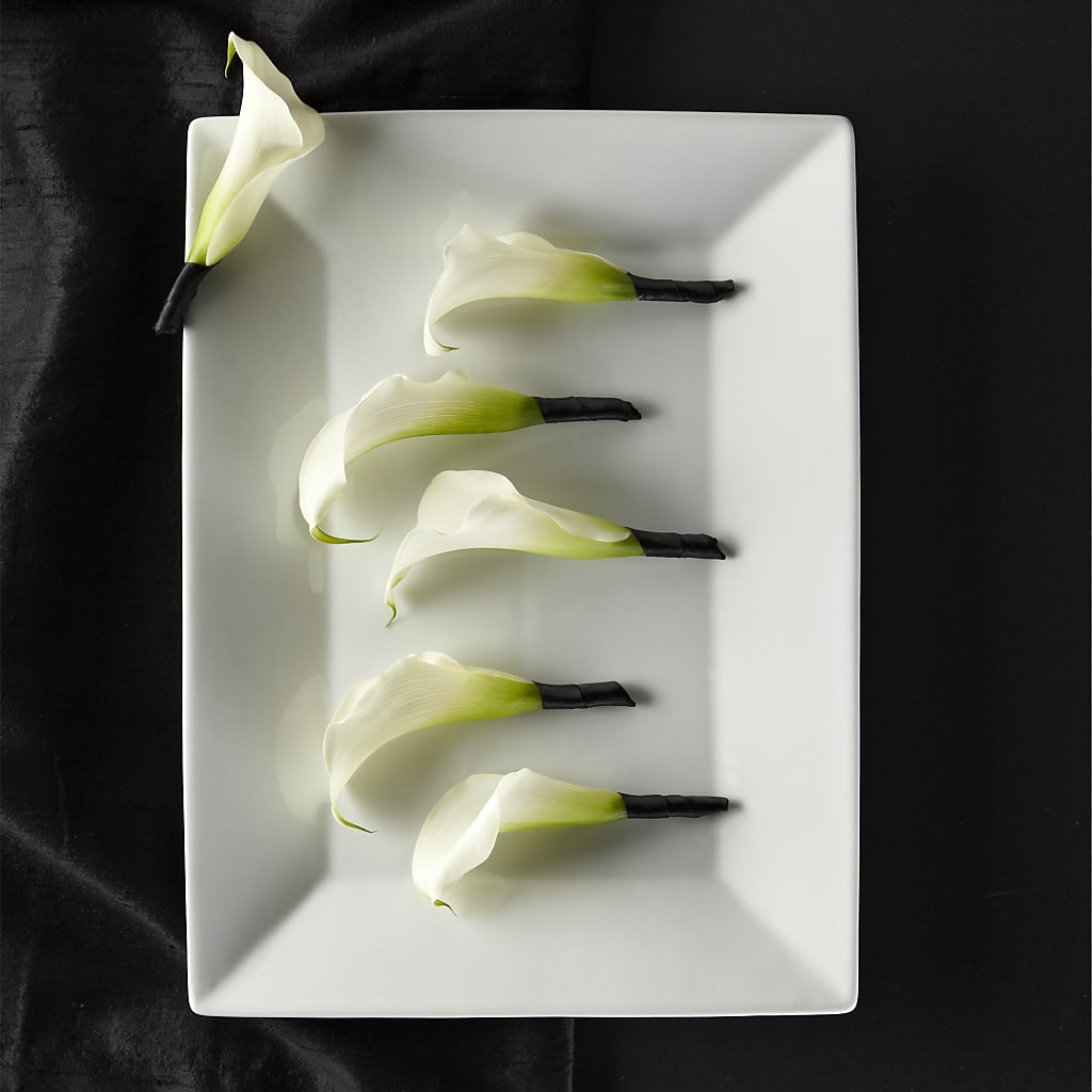 black and white calla lily bouquet Calla Lily Promise Boutonniere – white/black flower arrangement | Wilmington, DE