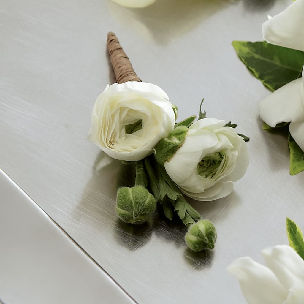 White Ranunculus Boutonniere – PIKE CREEK FLOWERS & GIFTS, Wilmington DE