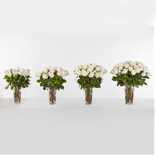Long Stem White Rose Bouquet – PIKE CREEK FLOWERS & GIFTS, Wilmington DE