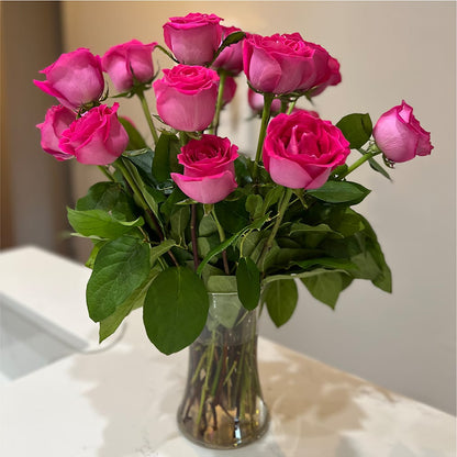Long Stem Pink Rose Bouquet – PIKE CREEK FLOWERS & GIFTS, Wilmington DE