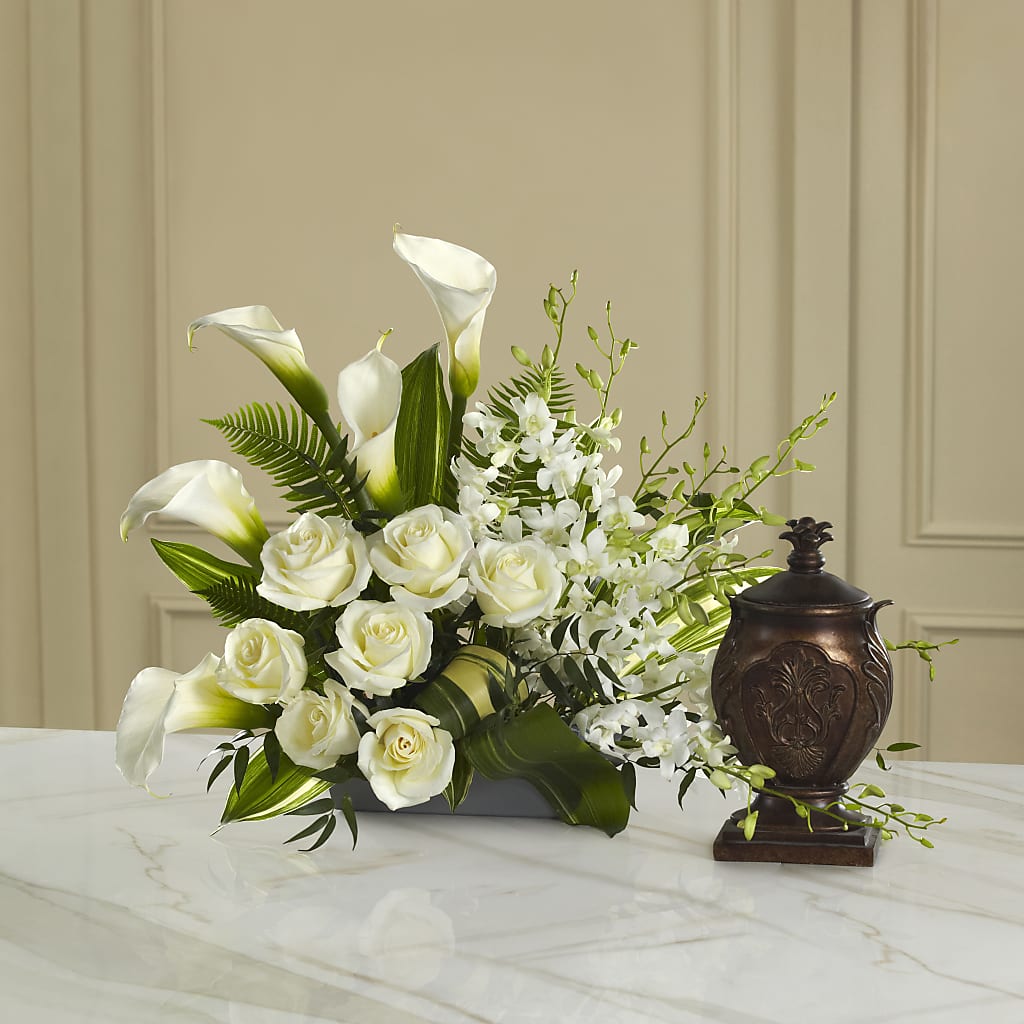 peace lily flower bouquet At Peace Arrangement – white flower arrangement | Wilmington, DE