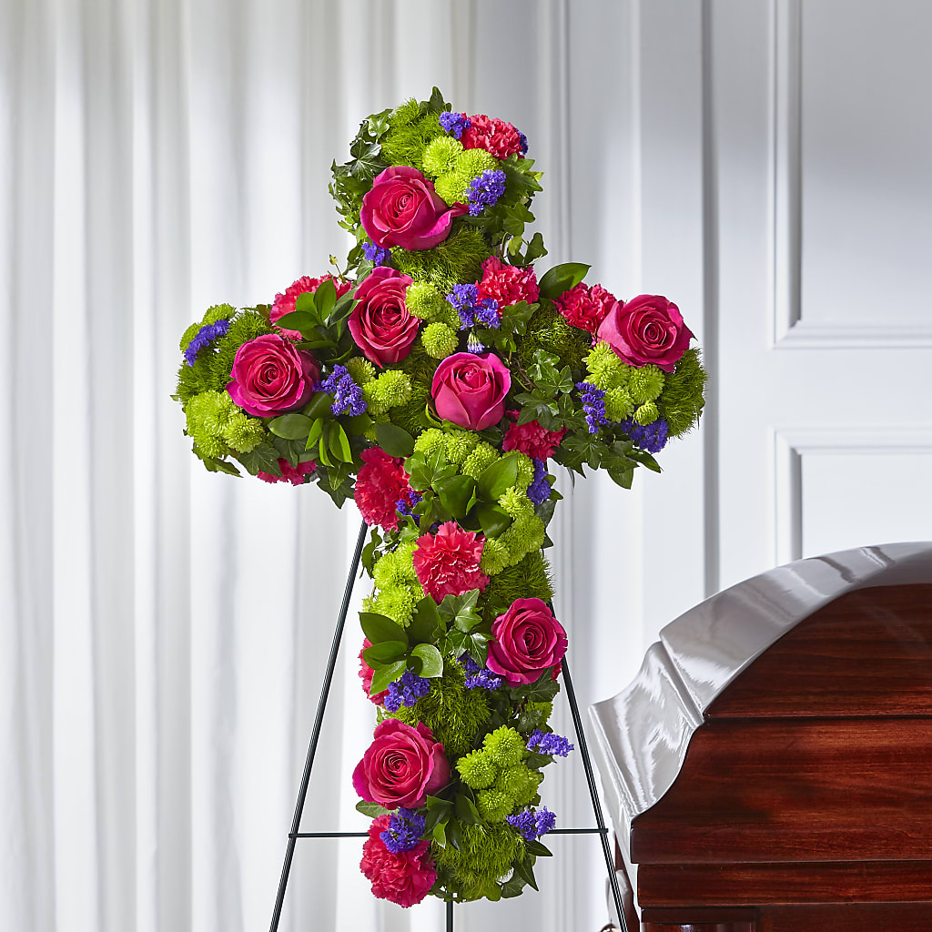 Tribute Rose Floral Cross – PIKE CREEK FLOWERS & GIFTS, Wilmington DE