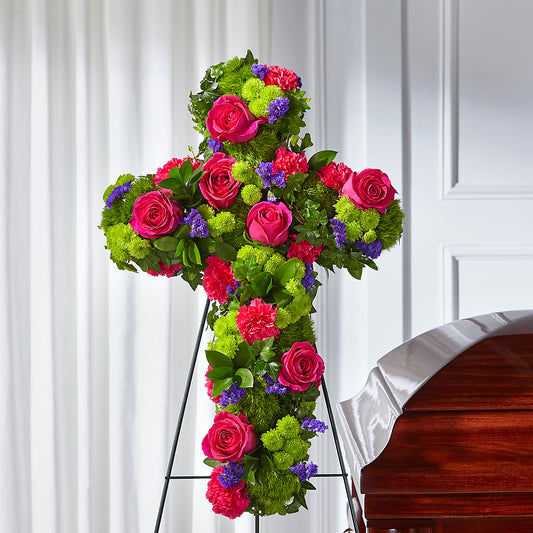Tribute Rose Floral Cross – PIKE CREEK FLOWERS & GIFTS, Wilmington DE