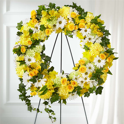 Golden Remembrance Wreath – PIKE CREEK FLOWERS & GIFTS, Wilmington DE