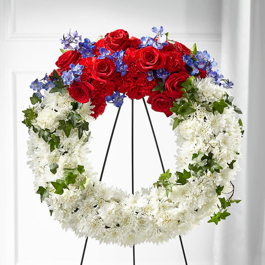 Patriotic Passion Wreath – PIKE CREEK FLOWERS & GIFTS, Wilmington DE