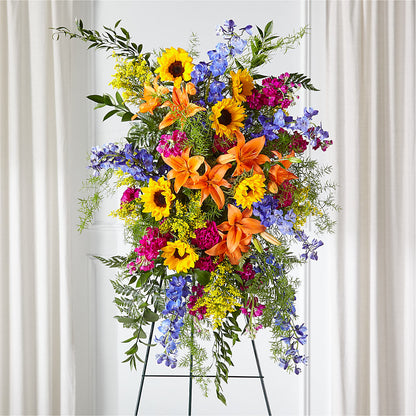 Sunlit Memories Standing Spray (Standard) – PIKE CREEK FLOWERS & GIFTS, Wilmington DE