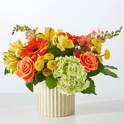Autumn Sunshine Bouquet with Ivory Vase – PIKE CREEK FLOWERS & GIFTS, Wilmington DE