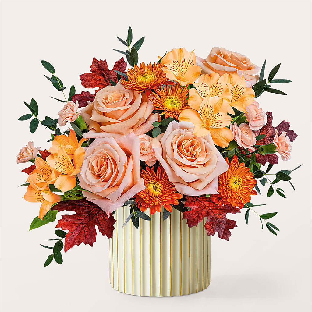 Spiced Latte Bouquet with Ivory Vase – PIKE CREEK FLOWERS & GIFTS, Wilmington DE