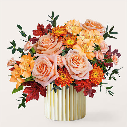 Spiced Latte Bouquet with Ivory Vase – PIKE CREEK FLOWERS & GIFTS, Wilmington DE