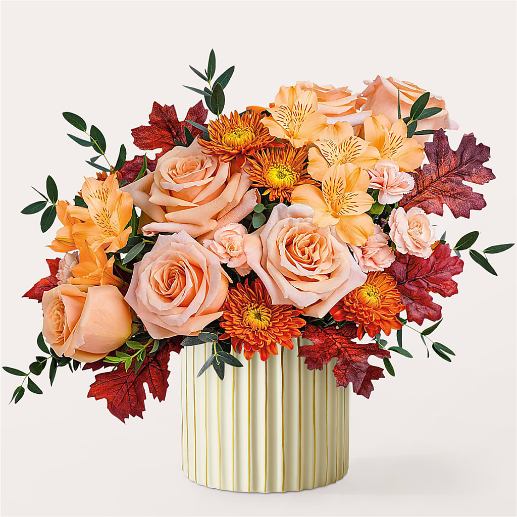 Spiced Latte Bouquet with Ivory Vase – PIKE CREEK FLOWERS & GIFTS, Wilmington DE