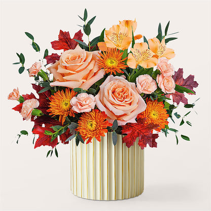 Spiced Latte Bouquet with Ivory Vase – PIKE CREEK FLOWERS & GIFTS, Wilmington DE