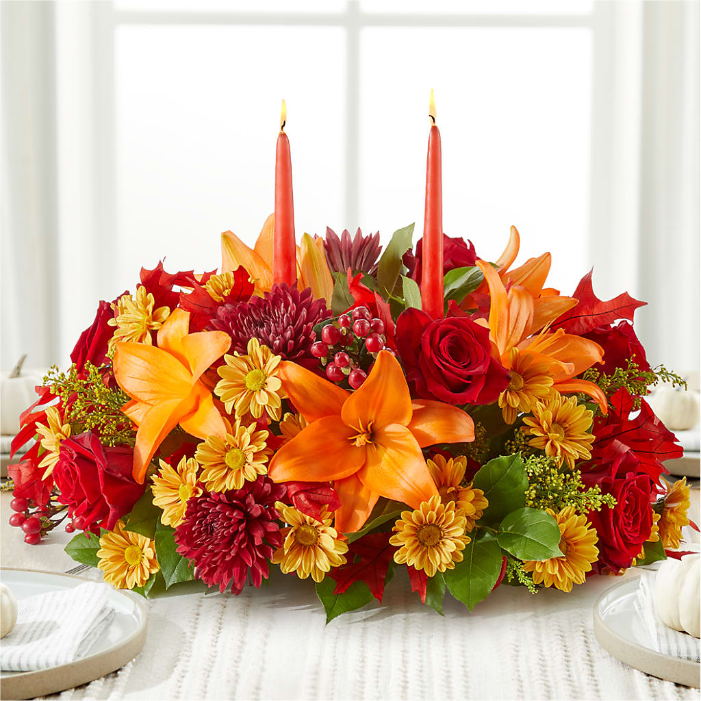 Autumn's Embrace Centerpiece – PIKE CREEK FLOWERS & GIFTS, Wilmington DE