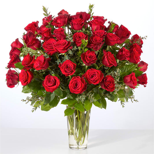 Forever Yours Fifty Stem Red Rose Bouquet – PIKE CREEK FLOWERS & GIFTS, Wilmington DE