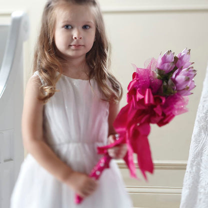 Sparkle Pink Flower Girl Bouquet – PIKE CREEK FLOWERS & GIFTS, Wilmington DE