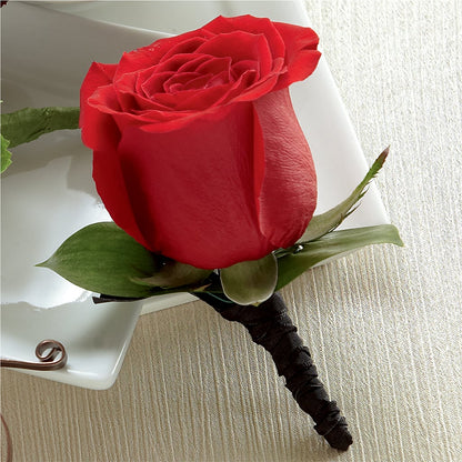 Red Rose Boutonniere – PIKE CREEK FLOWERS & GIFTS, Wilmington DE